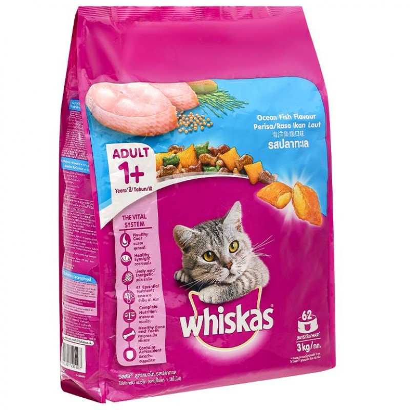Thức ăn cho mèo Whiskas cá biển 3kg
